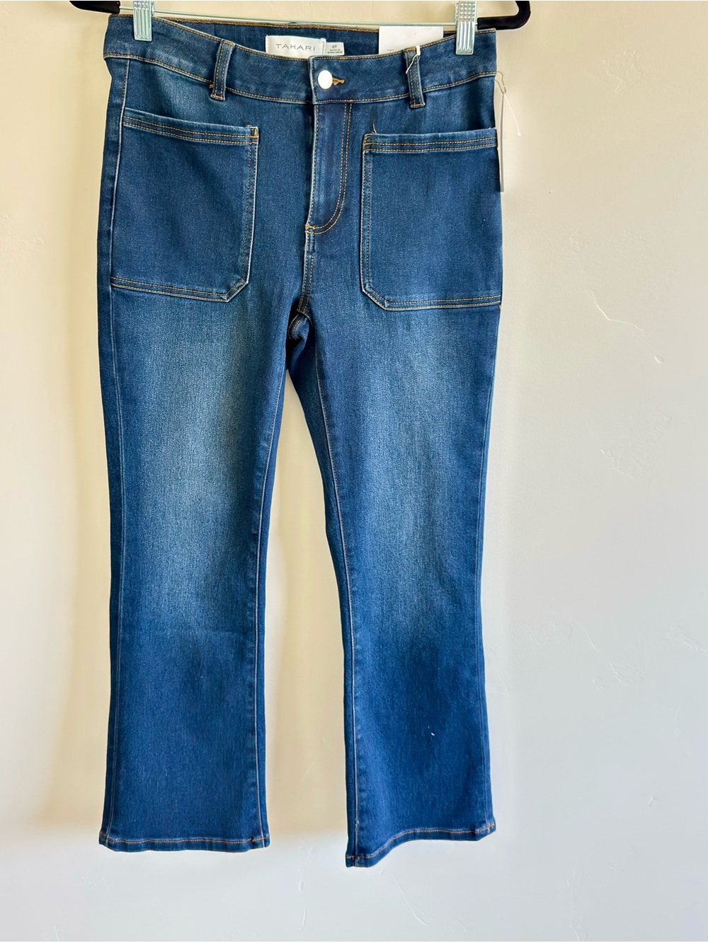 Tahari Petite Mid-Rise Miniboot Blue Jeans, Size 6P, NWT